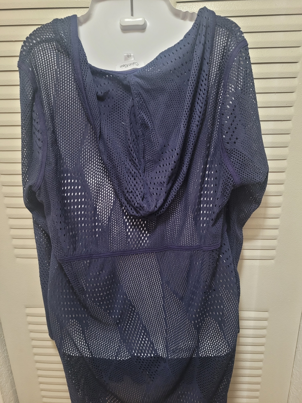 Calvin Klein Navy Blue Open Knit Swim Cover-Up - Picture 2 of 6